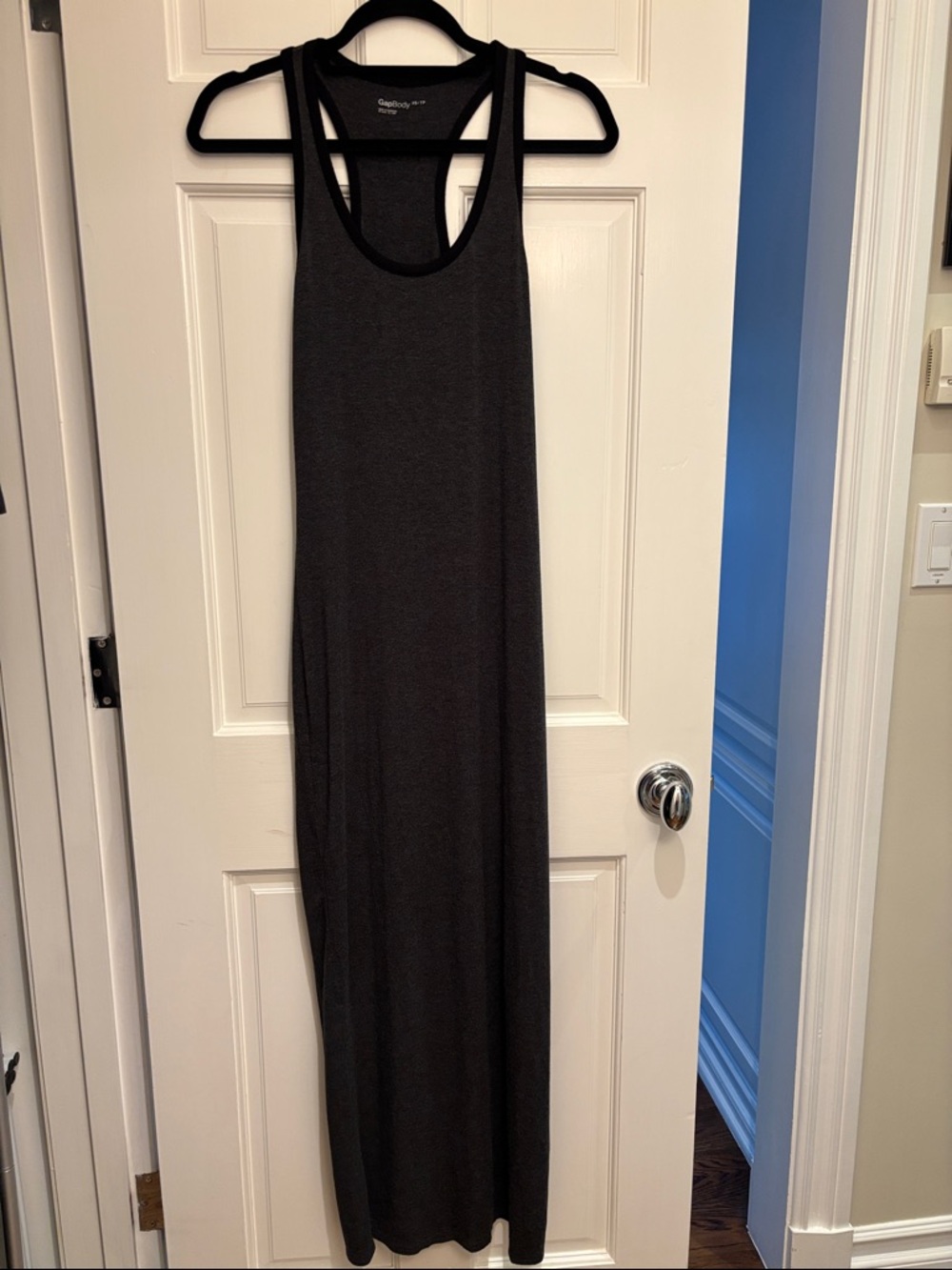 Women's Charcoal Gray Racerback Tank Maxi Dress - GapBody